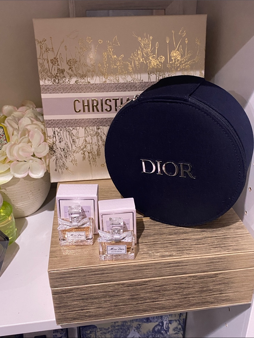 Dior Round Mirror Vanity Case in Blue